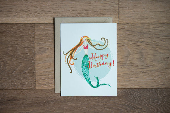 Happy Birthday Mermaid Greeting Card