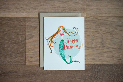 Happy Birthday Mermaid Greeting Card