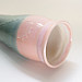 Ceramic Travel Mug with Lid- Pink and Green with Vine Design