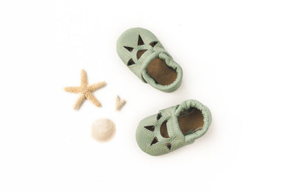 Mint Blue Sunrise Sandals Soft Soled Leather Shoes Baby and Toddler Shoes