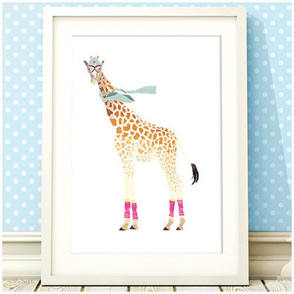 Giraffe Wearing Leg Warmers Print