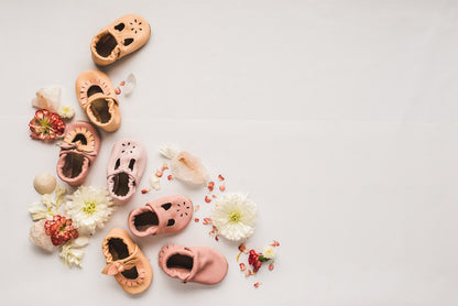 Ballet Pink T-STRAPS Soft Soled Leather Baby and Toddler Shoes