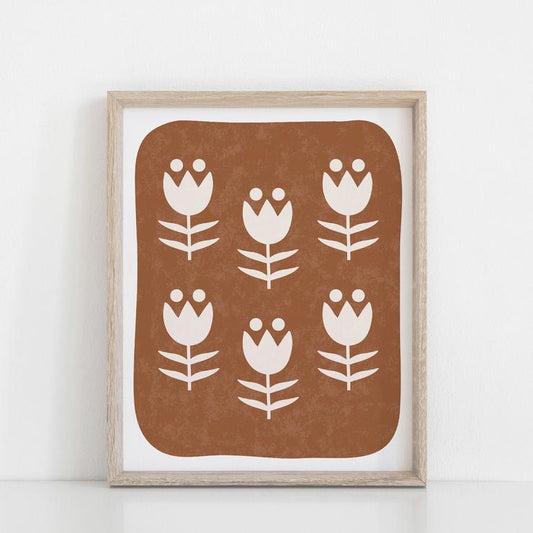 11x14 Art Print Scandinavian Flower Pattern