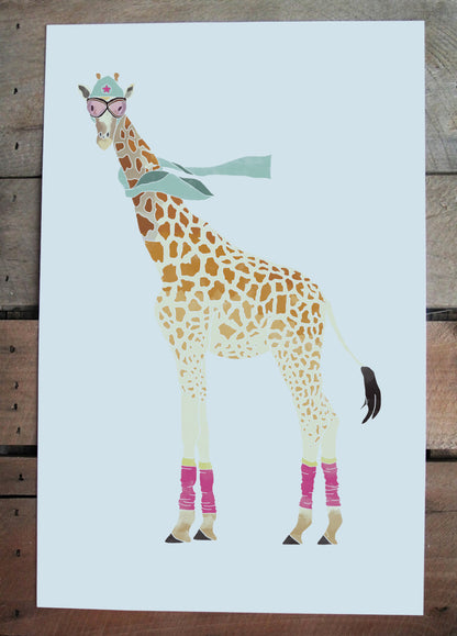 Giraffe Wearing Leg Warmers Print
