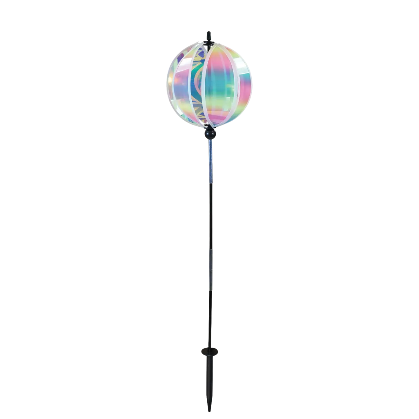 8.5" Striped Iridescent Gazing Ball Spinner