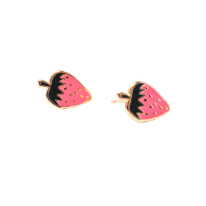 Strawberry Enamel Earrings