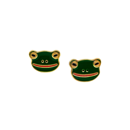 Frog Enamel Earrings