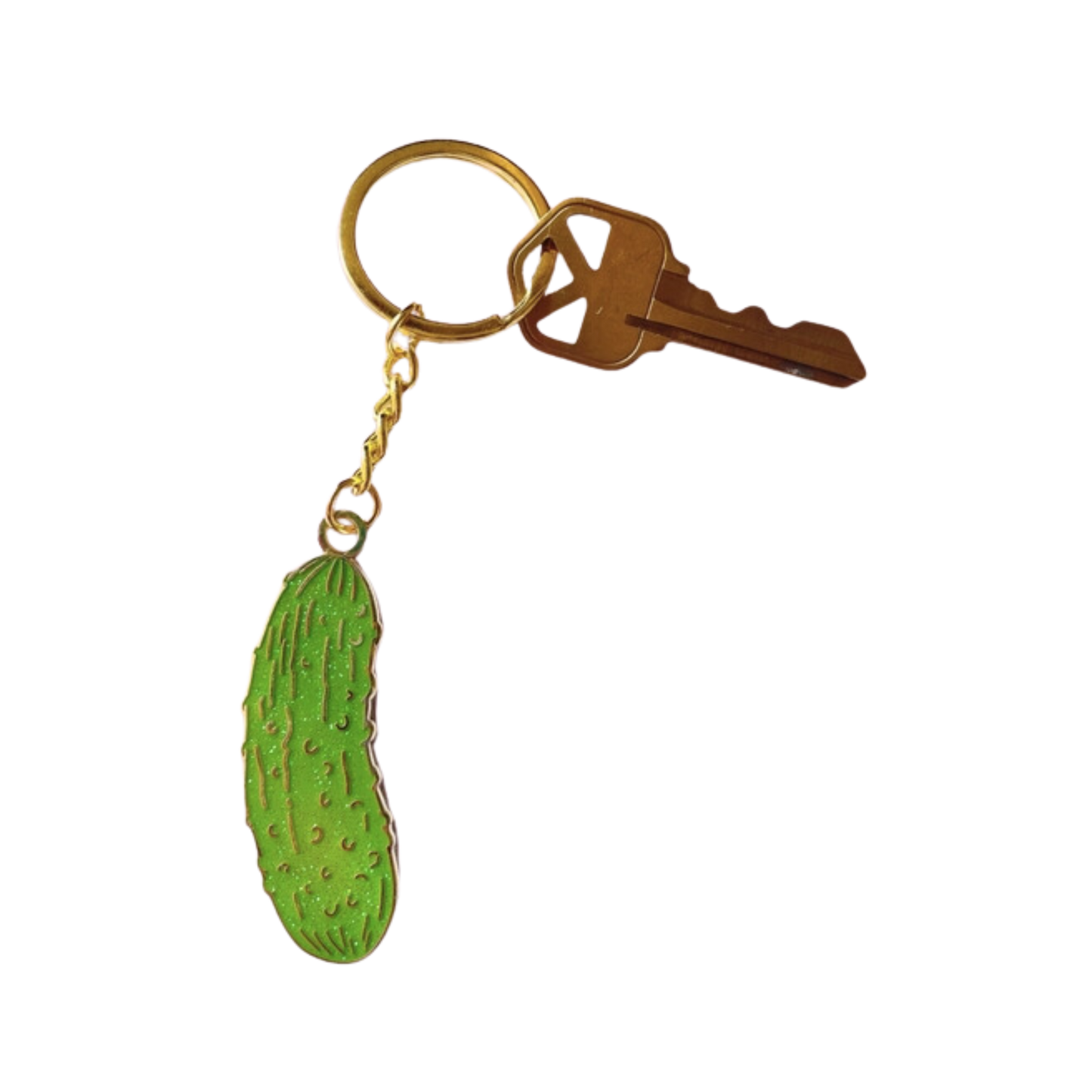 Pickle Enamel Keychain