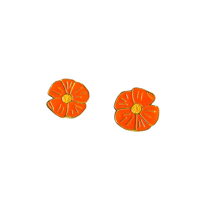 Poppy Enamel Earrings