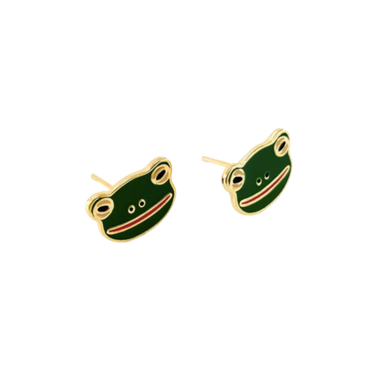 Frog Enamel Earrings
