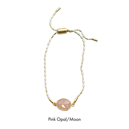 Gemstone Pull Tie Bracelets