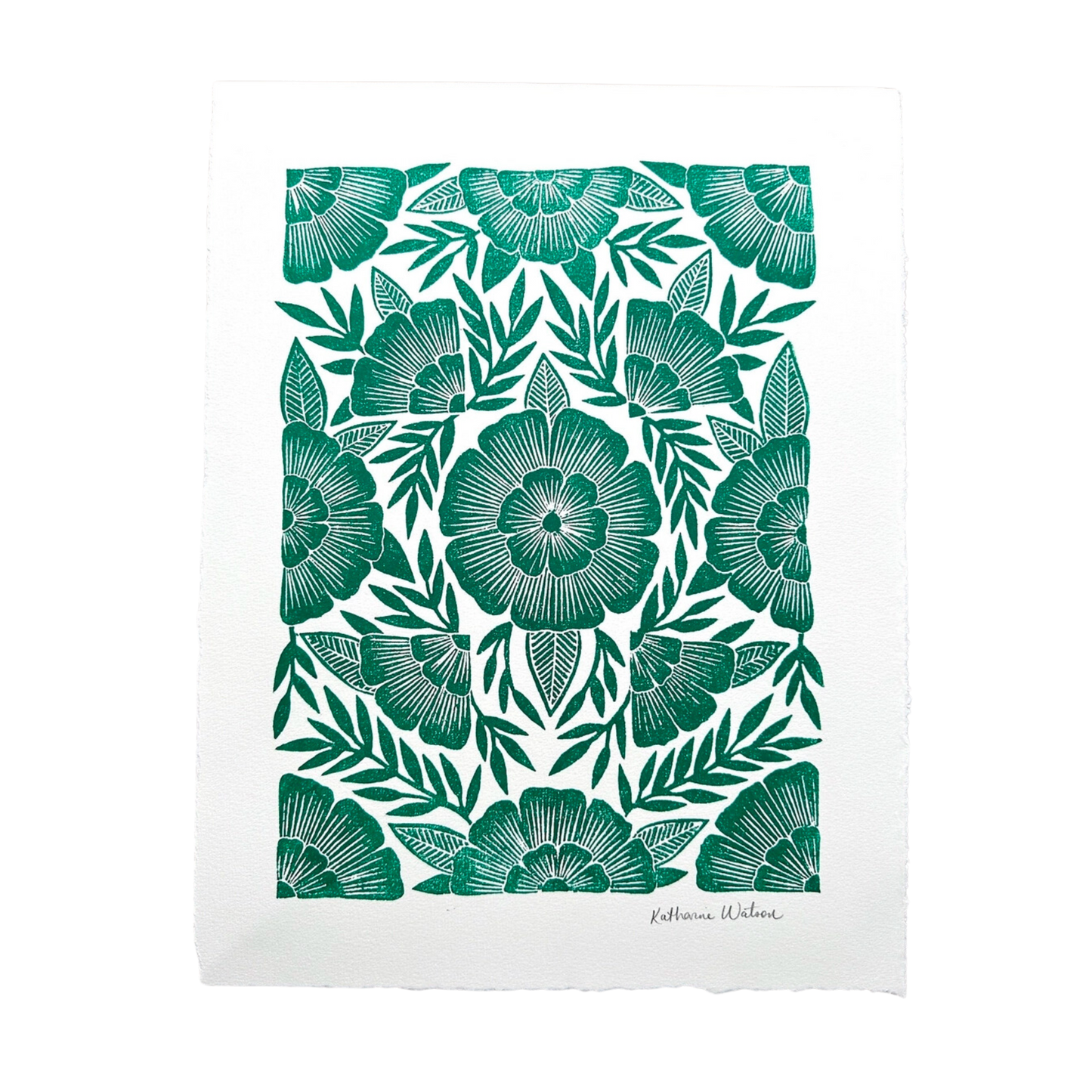 Hand Block Printed Art Print No. 5062