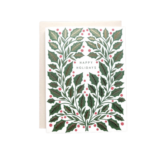 "Happy Holidays" Foil Stamped Card, XM49