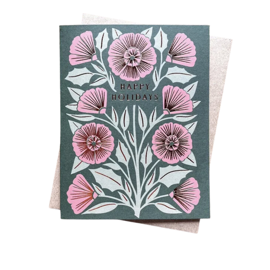 "Happy Holidays," Foil Stamped Card