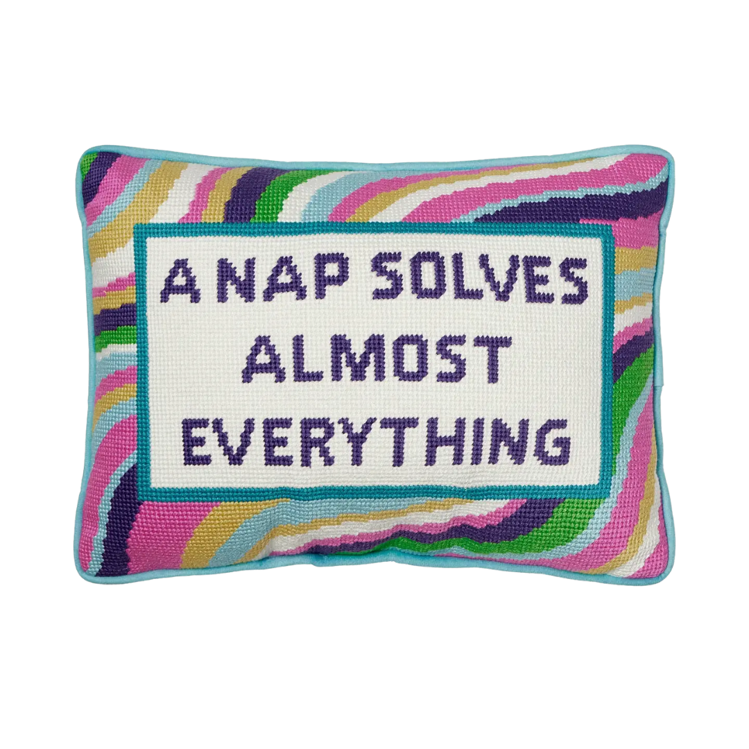 A Nap Solves Almost Everything Embroidered Pillow