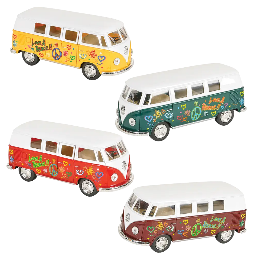 Volkswagen Flower Power Bus Toy Car