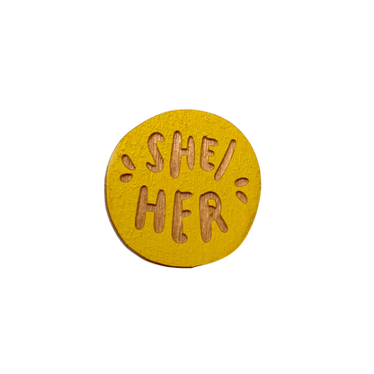She/Her Pronoun Pin