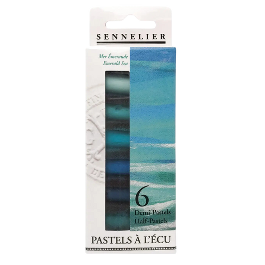 Sennelier Extra-Soft Half Pastel 6 Set, Emerald Sea