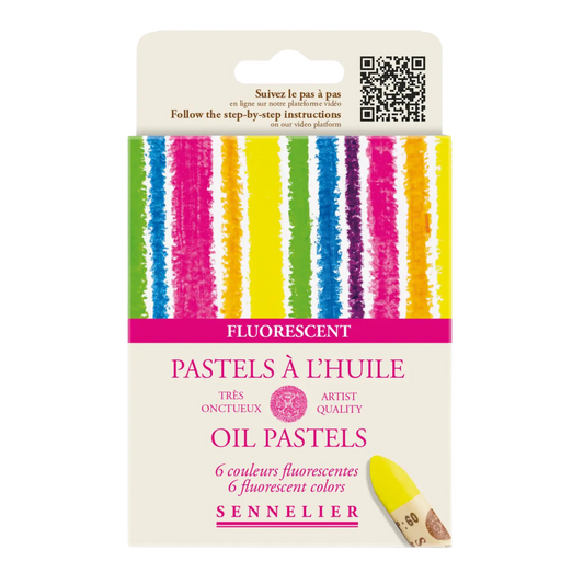 Sennelier Oil Pastel 6-Stick Set, Fluorescent Set