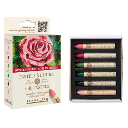 Sennelier Oil Pastel 6-Stick Set, Rose in Bloom Set