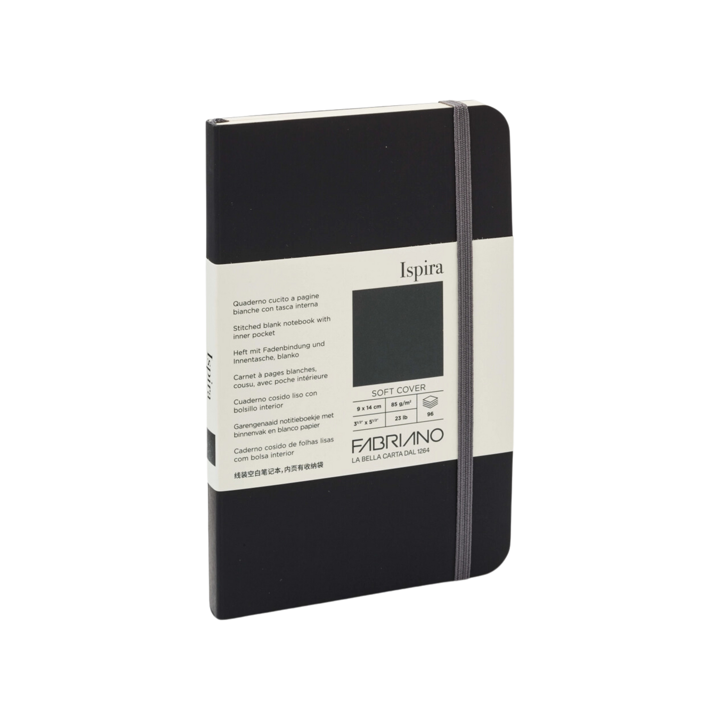 Fabriano Ispira Soft-Cover Notebook, Pocket, Blank, Black