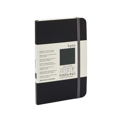 Fabriano Ispira Soft-Cover Notebook, Pocket, Blank, Black