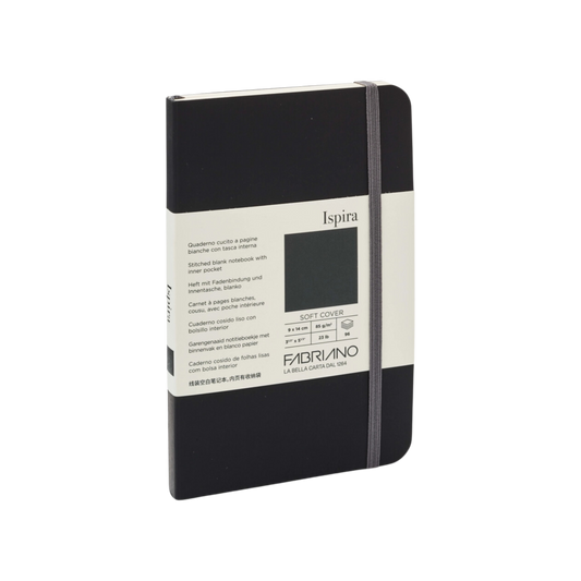 Fabriano Ispira Soft-Cover Notebook, Pocket, Blank, Black