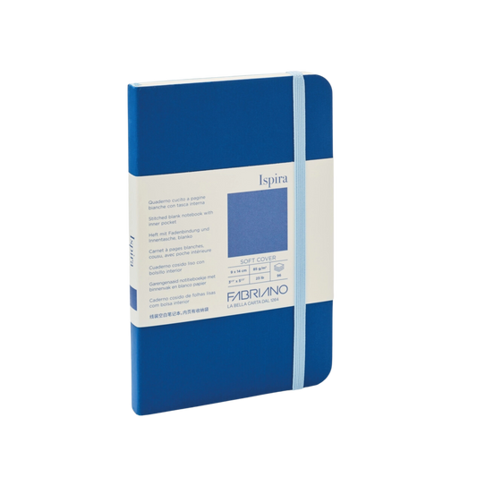 Fabriano Ispira Soft-Cover Notebook, Pocket, Blank, Blue