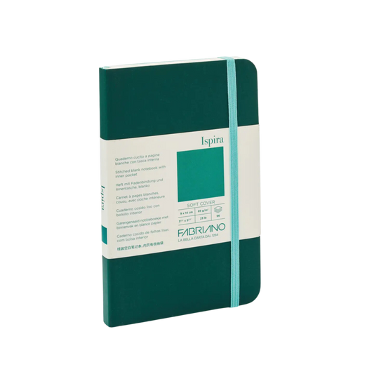 Fabriano Ispira Soft-Cover Notebook, Pocket, Blank, Green