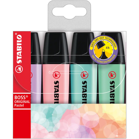 Stabilo Boss Original Pastel Highlighters 4-Colors Set