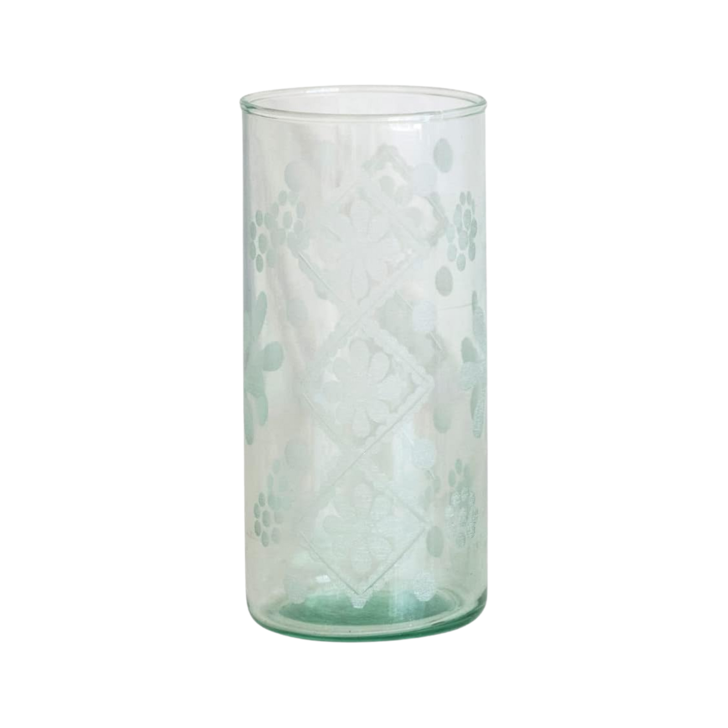Recycled Etched Glass Hurricane/Vase