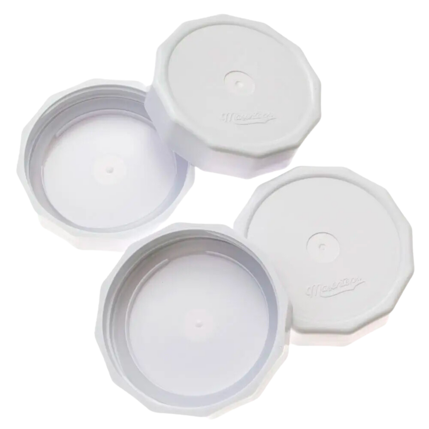 White Tough Top Plastic Mason Jar Lids