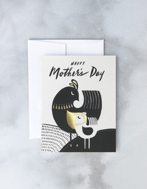 Mid Century Birds Mother's Day Greeting Card