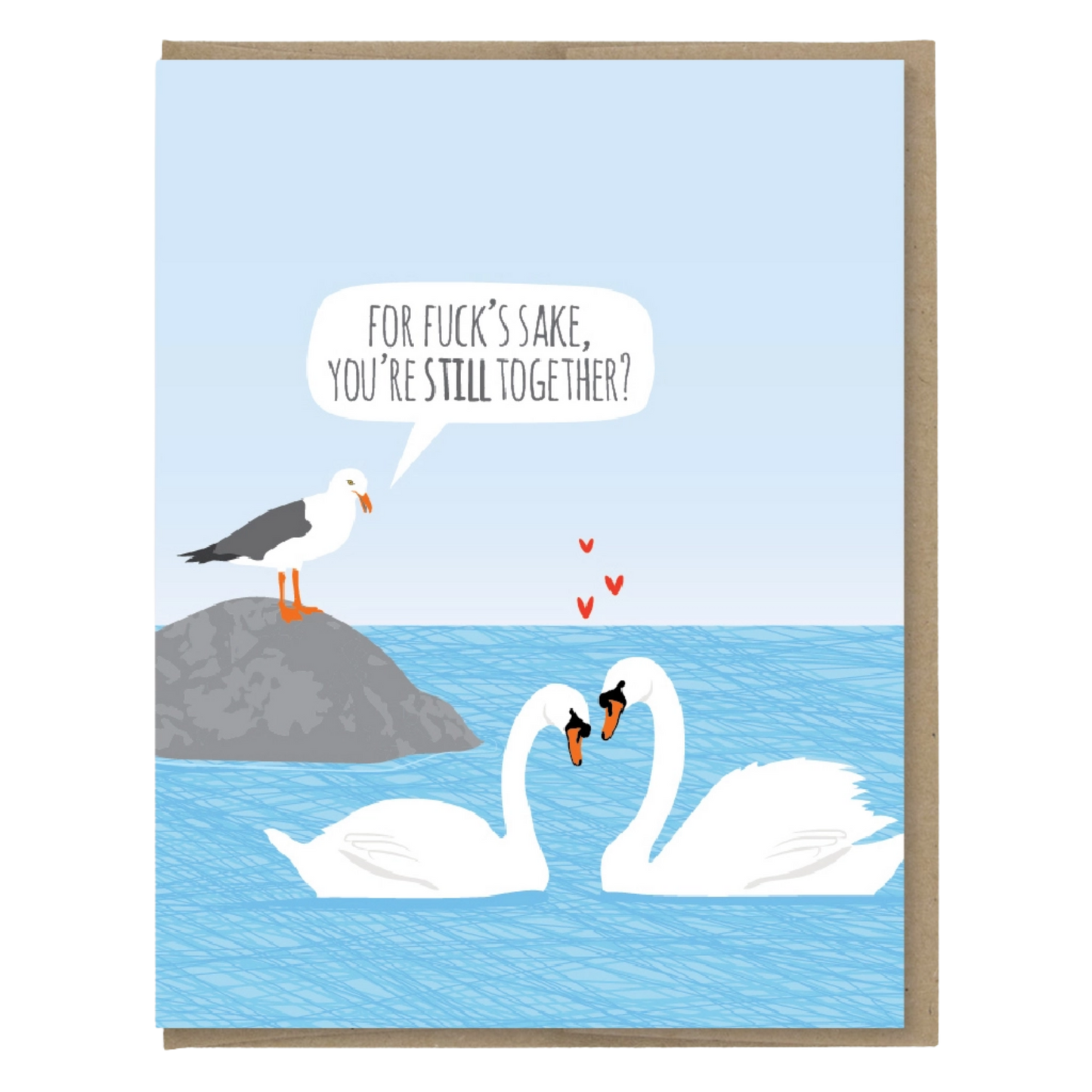 Anniversary Swans Seagull Card