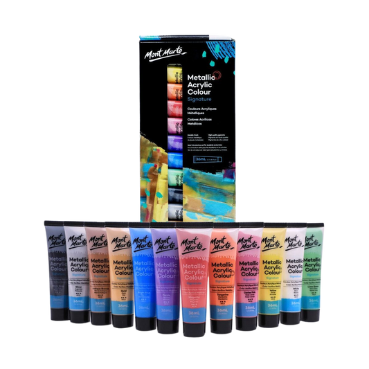 Metallic Acrylic Color Paint Set Signature 12pcx36ml (1.2oz)