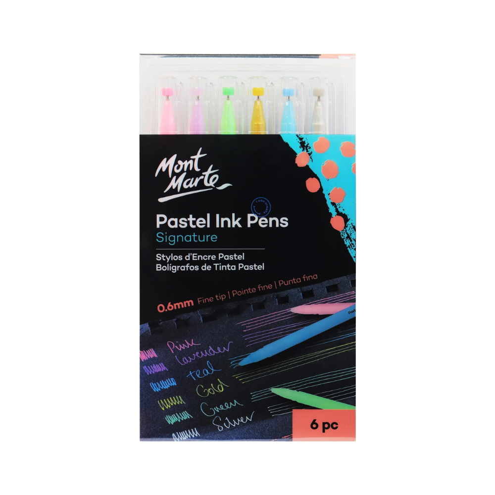 Pastel Ink Pens Fine Tip Signature 6pc