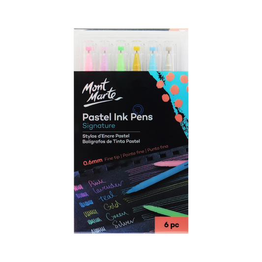 Pastel Ink Pens Fine Tip Signature 6pc