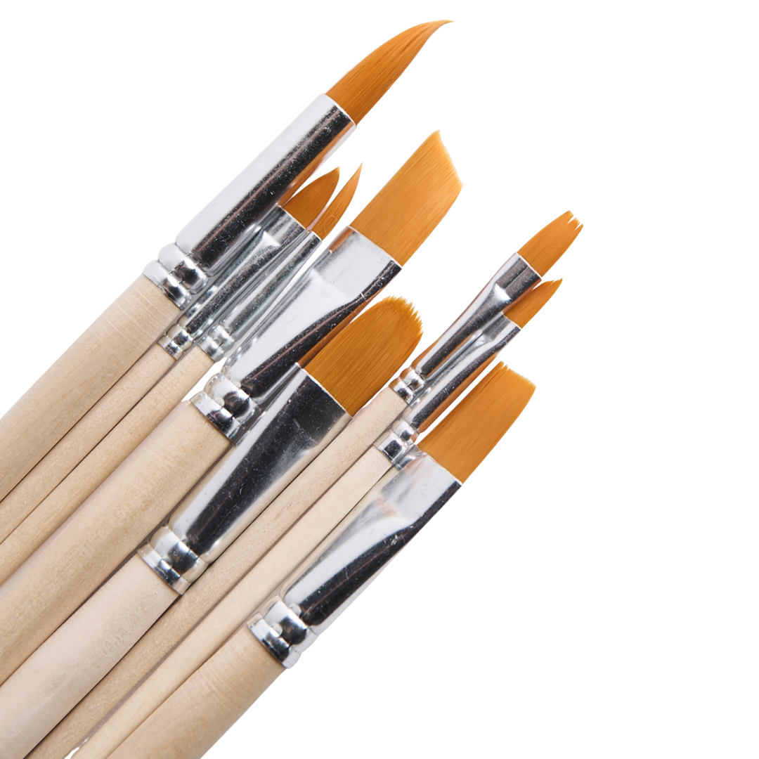 Paintbrush Set – Nylon Filament in Clear Bag (8 Assorted)