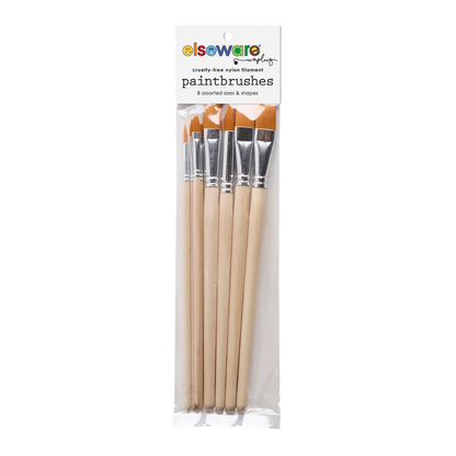 Paintbrush Set – Nylon Filament in Clear Bag (8 Assorted)