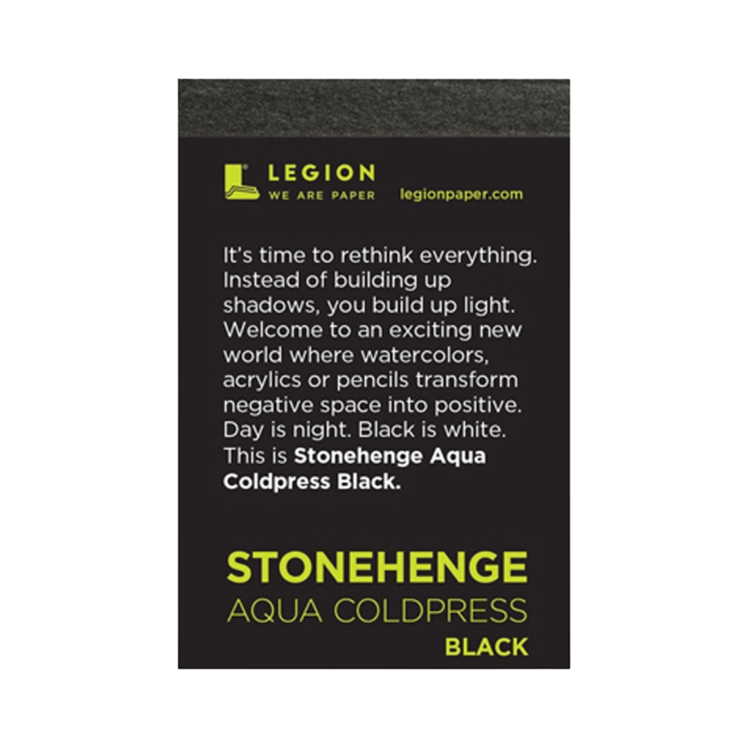 Stonehenge Aqua Black Mini Pad - Coldpress Watercolor Paper (2.5"X3.75")