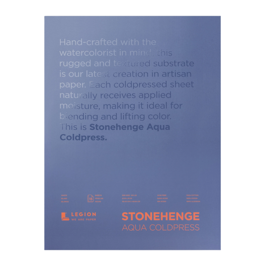 Stonehenge Aqua Watercolor Block, Coldpress Watercolor Paper (9"x12")