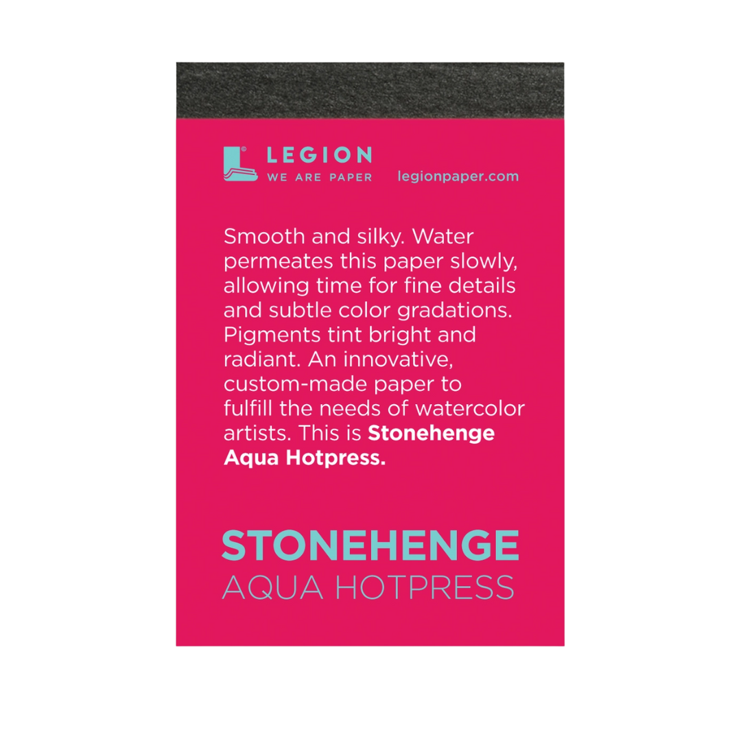 Stonehenge Aqua White Hotpress Mini Pad - Watercolor Paper (2.5"x3.75")