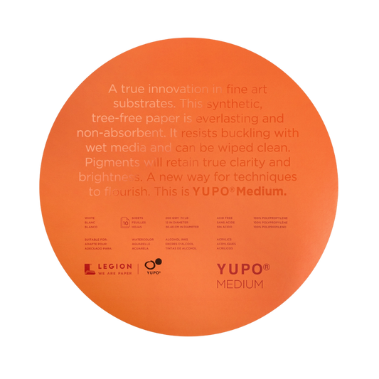 Yupo Round Paper Pads - Watercolor, Acrylic & Alcohol Inks (12" Diameter)