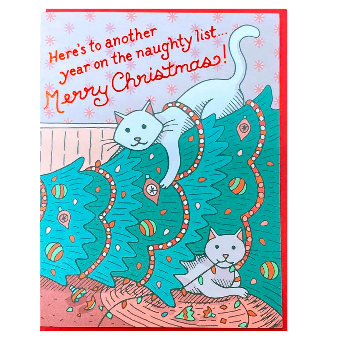 Naughty Cats Christmas Card