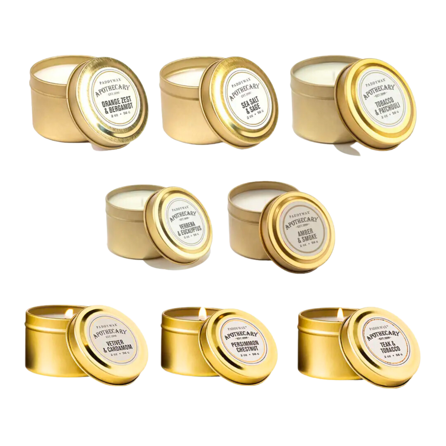 Apothecary 2 oz Gold Tin Candle
