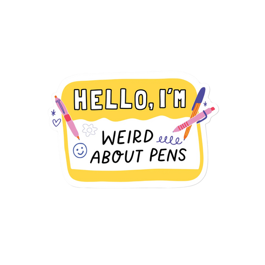 Weird About Pens Sticker