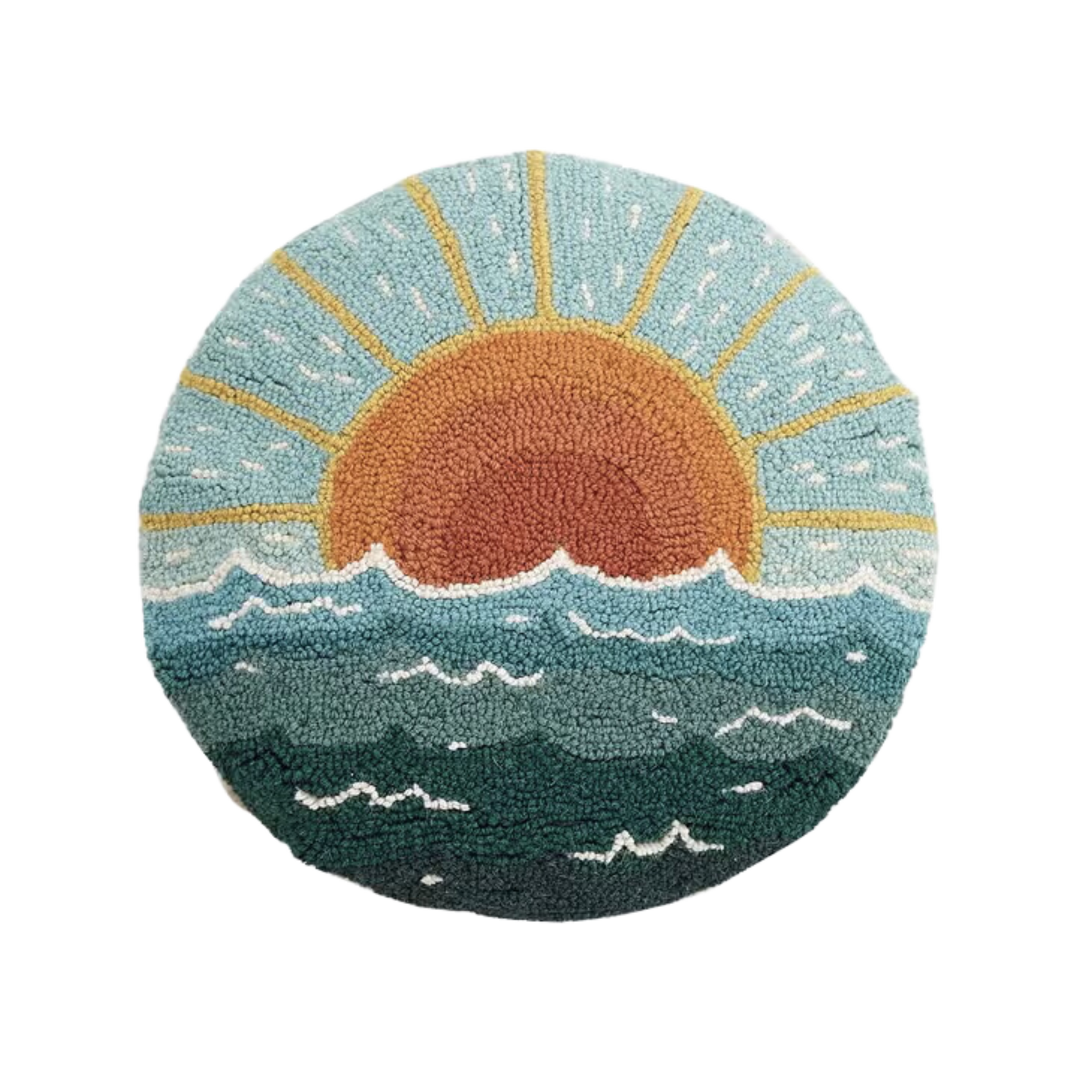 Circular Sun Seascape Hook Pillow
