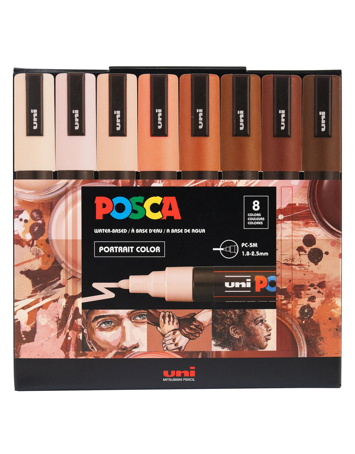 POSCA Paint Marker, Medium, Portrait Color Set of 8