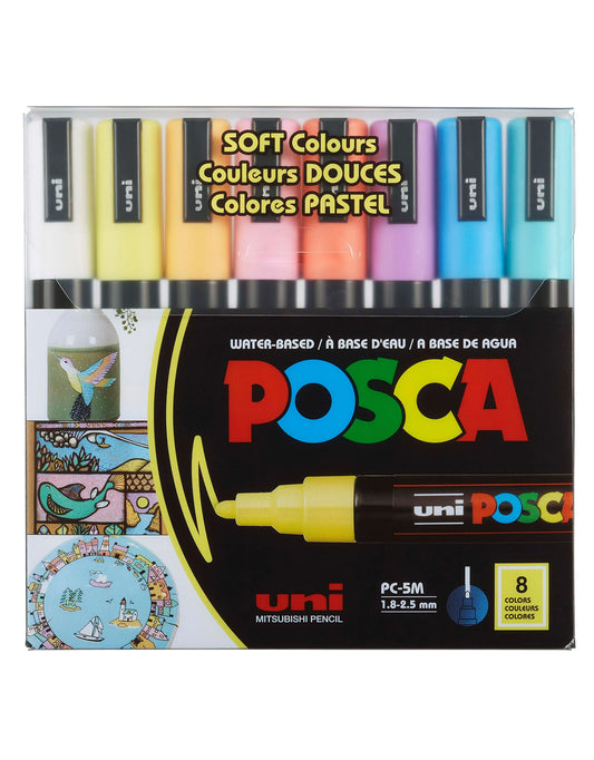 POSCA Paint Marker, Medium, Soft Color Set of 8
