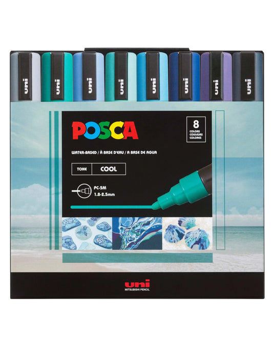 POSCA Paint Markers, Medium, Cool Set of 8